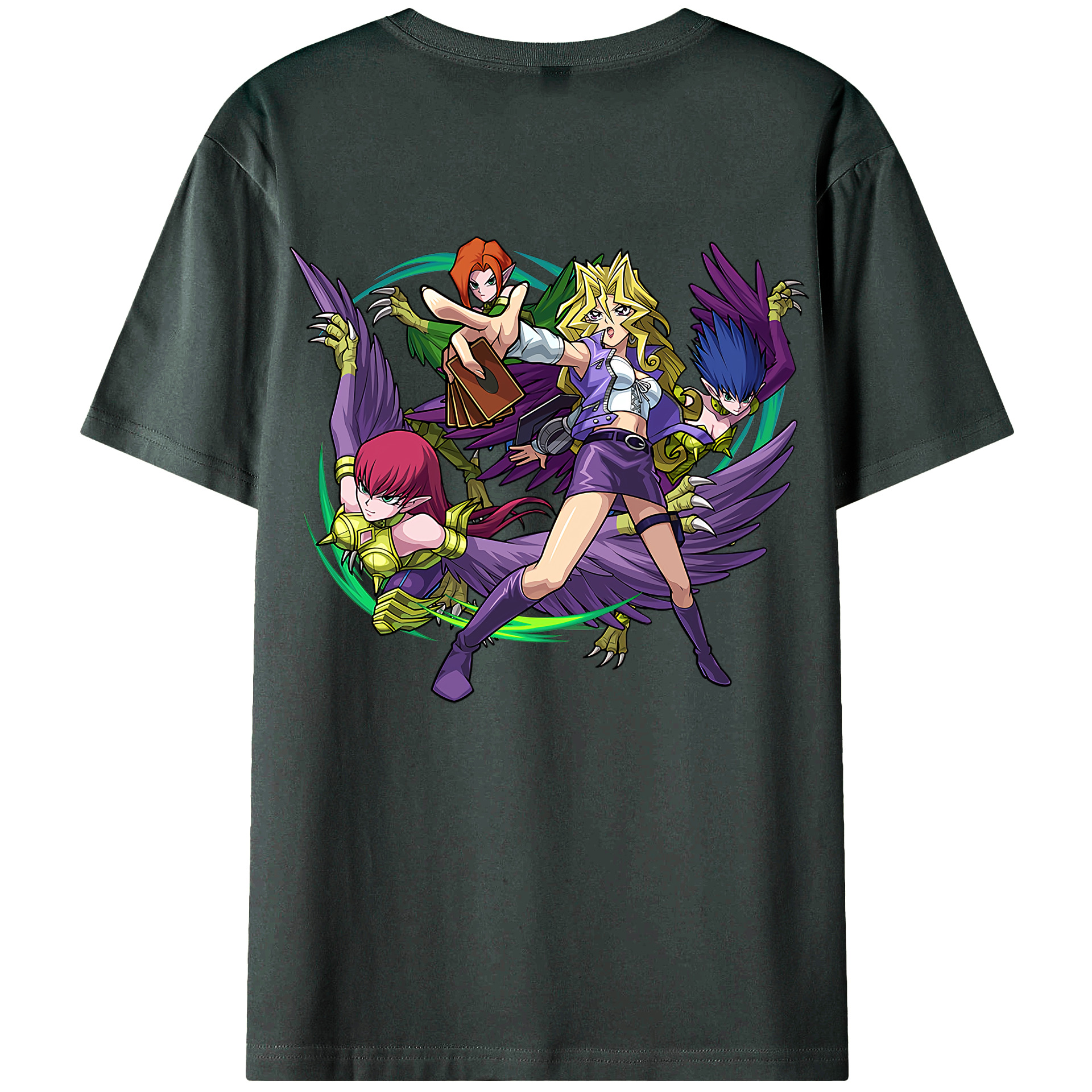 （画像用） 遊☆戯☆王 Yu-Gi-Oh! 綿100％ メンズ半袖Tシャツ（バックプリント） 通気性